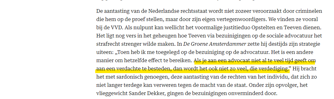 Column Tommy Wieringa over de ondermijning van de rechtsstaat, uit onverwachte hoek